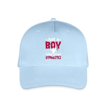 Just a boy who loves gymnastics - Organic Kids’ Baseball Cap - light blue - Front