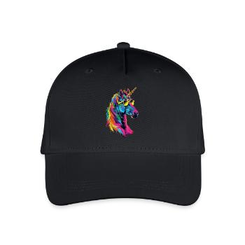 Einhorn - Kinder Bio Basecap - Schwarz - Vorne