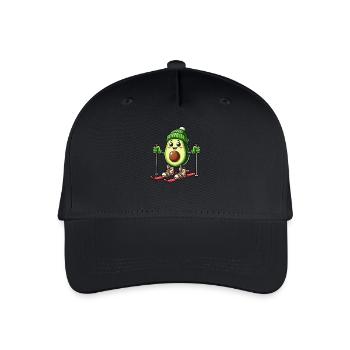 Avocado Wintersport Urlaub - Kinder Bio Basecap - Schwarz - Vorne