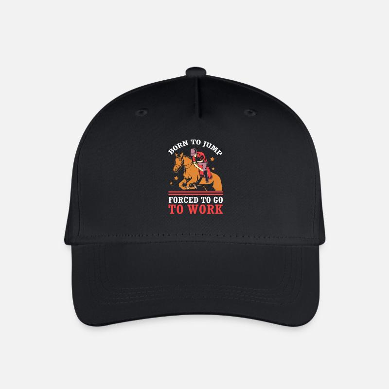 Springreiten Springpferd - Kinder Bio Basecap - Schwarz