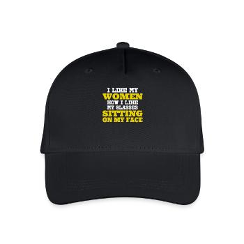 Women sitting on my face a provocative - Organic Kids’ Baseball Cap - black - Front