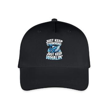 Just Keep Swimming Just Keep Whalin - Kinder Bio Basecap - Schwarz - Vorne