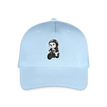 Ours en mouvement avec casque de moto et veste - Casquette de baseball bio Enfant - bleu clair - Devant