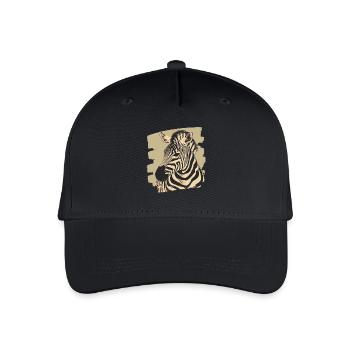 Zebra Retro - Kinder Bio Basecap - Schwarz - Vorne