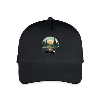 Naturklänge Musik Streetwear Outfit - Kinder Bio Basecap - Schwarz - Vorne