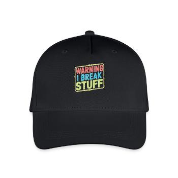 Warning I Break Stuff 21 - Kinder Bio Basecap - Schwarz - Vorne