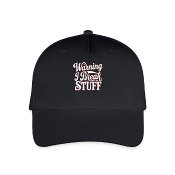 Warning I Break Stuff 22 - Kinder Bio Basecap - Schwarz - Vorne