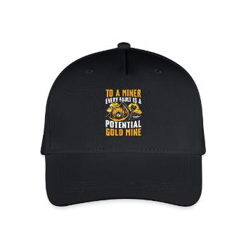 To A Miner Every Fault Is A Potential Gold Mine - Kinder Bio Basecap - Schwarz - Vorne
