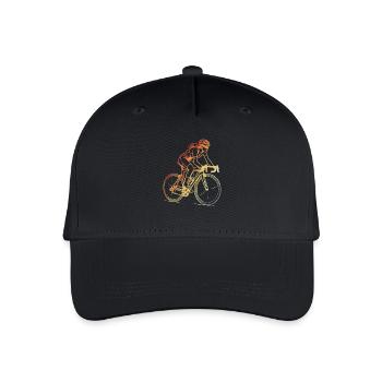 Retro Radfahrerin Line Art - Kinder Bio Basecap - Schwarz - Vorne