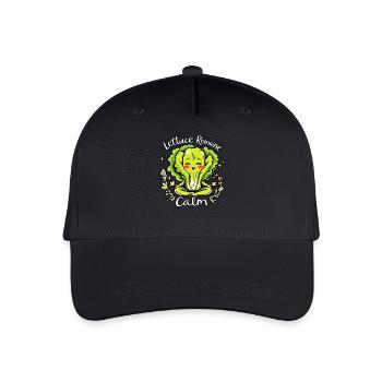 Lettuce Romaine Calm – Funny Salad Yoga - Organic Kids’ Baseball Cap - black - Front