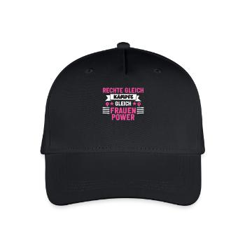 Frauen Power Frauentag - Kinder Bio Basecap - Schwarz - Vorne
