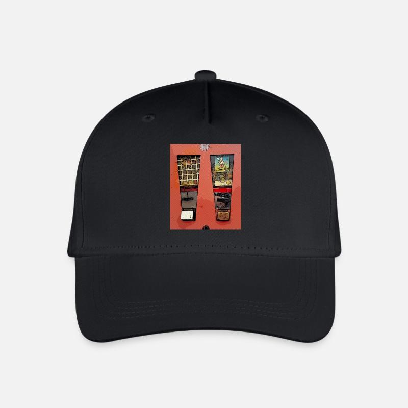 Retro Kaugummiautomat im Comic Look - Kinder Bio Basecap - Schwarz