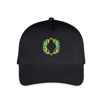Regenbogen Lorbeerkranz Lorbeer - Kinder Bio Basecap - Schwarz - Vorne