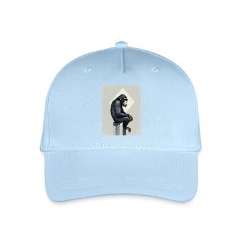 Chimpanzé Street Art Graffiti à Primate carré - Casquette de baseball bio Enfant - bleu clair - Devant
