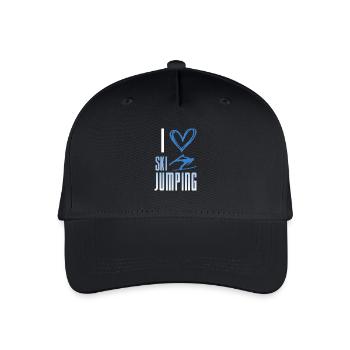 I love ski jumping - winter sports - Organic Kids’ Baseball Cap - black - Front