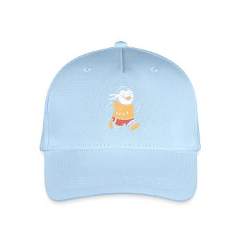 Athletic Penguin Runner Illustration - Organic Kids’ Baseball Cap - light blue - Front