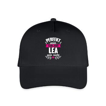 Lea - Perfekt Sein Kann Jeder Lea Sein Nicht - Kinder Bio Basecap - Schwarz - Vorne