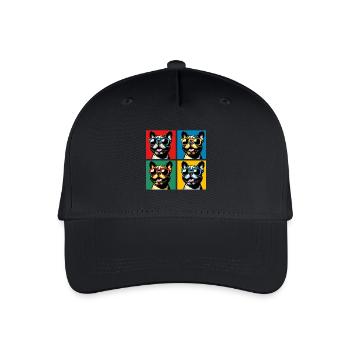 Frenchie Pop Art Bubbles, Pancake, Chonk, Nibbles - Organic Kids’ Baseball Cap - black - Front