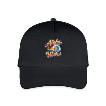 Surfing Erlebnis mit Wellen und Sonne - Kinder Bio Basecap - Schwarz - Vorne