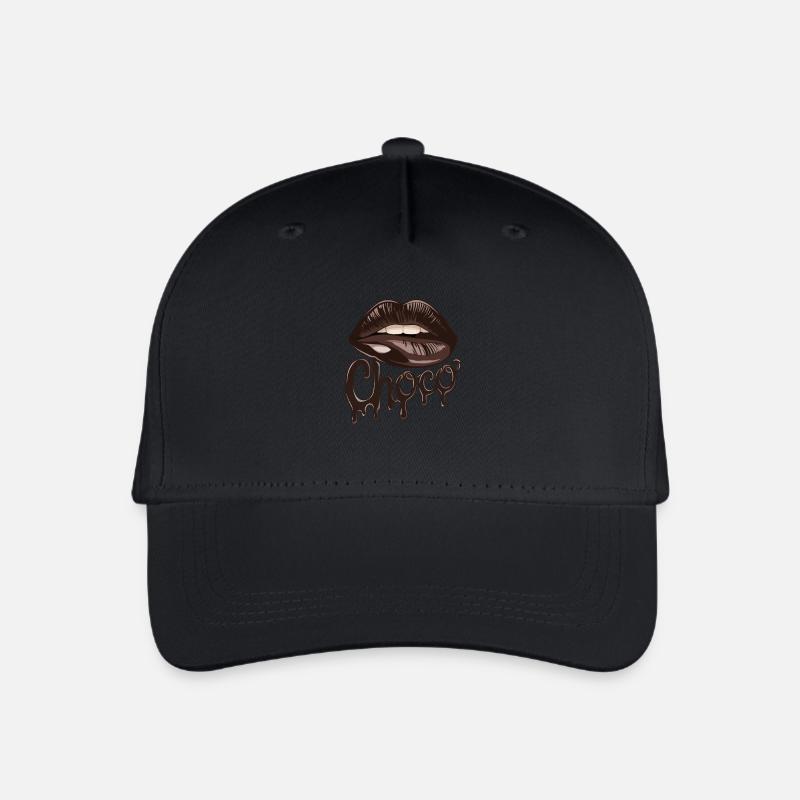 Schokolade Choco Lippen Kunstwerk für - Kinder Bio Basecap - Schwarz
