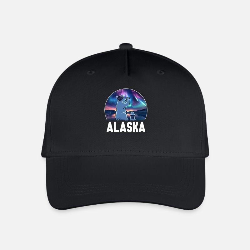 Alaska Polarlichter Abenteuer - Kinder Bio Basecap - Schwarz