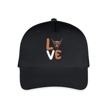 Cow Cattle Highland Cattle - Organic Kids’ Baseball Cap - black - Front