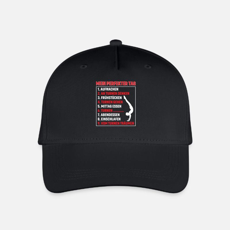 Turnen Mädchen Gymnastik Turnanzug Turnerin - Kinder Bio Basecap - Schwarz