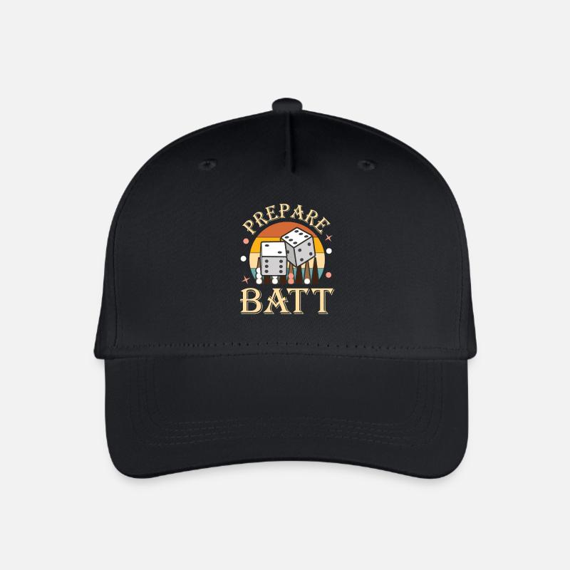 Backgammon Spiel - Kinder Bio Basecap - Schwarz