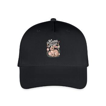 Mama Hase Lustiges Ostern - Kinder Bio Basecap - Schwarz - Vorne
