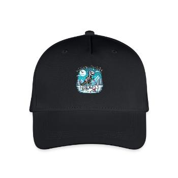 Katzen Skelett-Dino Weihnachten Lichter T-Rex - Kinder Bio Basecap - Schwarz - Vorne