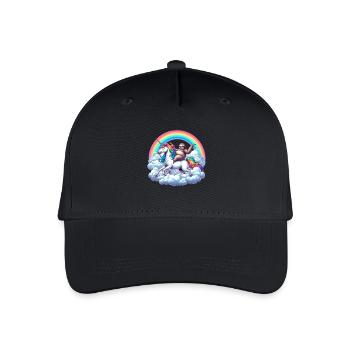 Paresseux chevauchant une licorne sous des nuages arc-en-ciel - Casquette de baseball bio Enfant - noir - Devant