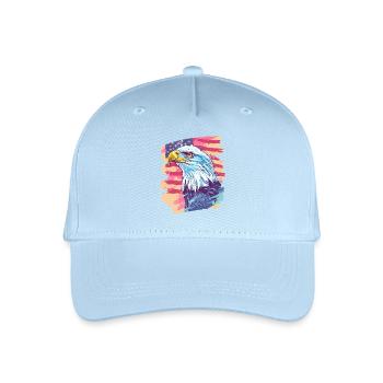 Drapeau américain avec aigle - Casquette de baseball bio Enfant - bleu clair - Devant