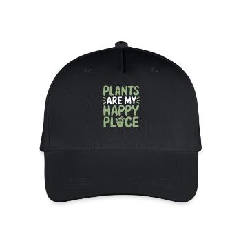 Plants are my place of happiness vegan vegetarian - Organic Kids’ Baseball Cap - black - Front