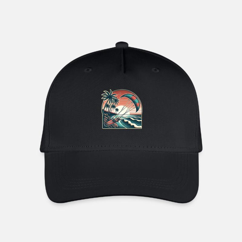 Kitesurfen Kitesurfer Kiteboard - Kinder Bio Basecap - Schwarz