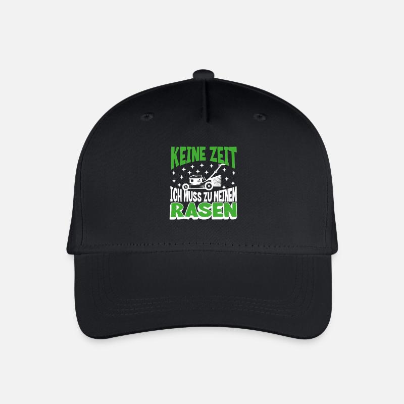 Keine Zeit, ich muss zu meinem Rasen - Kinder Bio Basecap - Schwarz