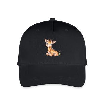 Motif mignon de bébé girafe pour les amoureux des animaux - Casquette de baseball bio Enfant - noir - Devant