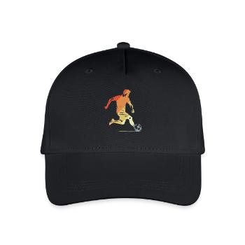 Fußballjunge Vintage Look - Kinder Bio Basecap - Schwarz - Vorne