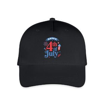 Frohen 4. Juli - Kinder Bio Basecap - Schwarz - Vorne