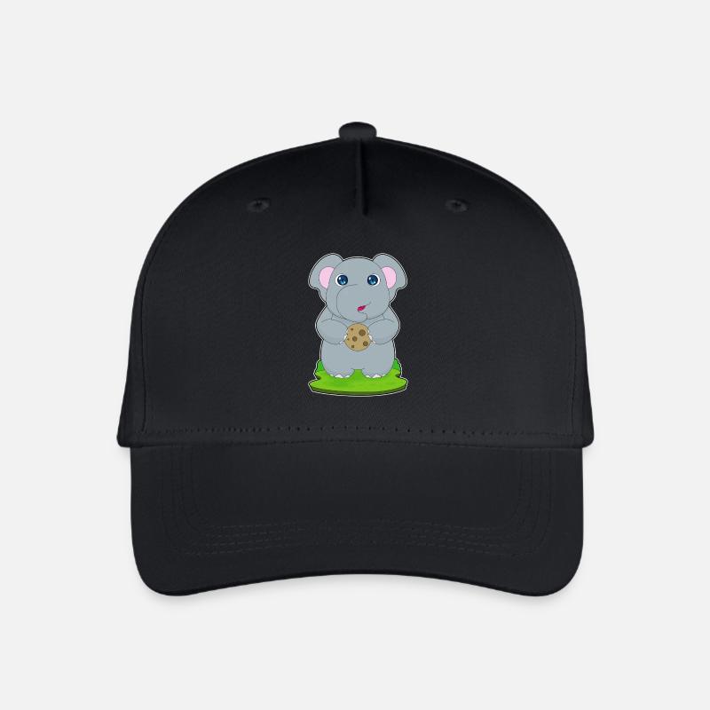 Elephant Cookie - Organic Kids’ Baseball Cap - black
