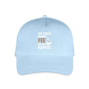 Kaffee Die Einzig Wahre Fee Ist Die Kaffee Spruch - Kinder Bio Basecap - Hellblau - Vorne