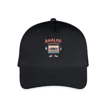 Analog Childhood Mixtape Cassette Design - Kinder Bio Basecap - Schwarz - Vorne