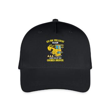 Ich bin bald ein Großer Bruder Bagger - Kinder Bio Basecap - Schwarz - Vorne
