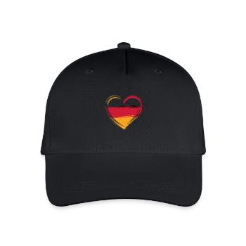 Coeur aux couleurs de l’Allemagne – Symbole patriotique - Casquette de baseball bio Enfant - noir - Devant