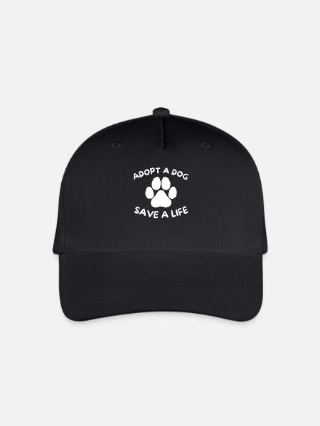 Adoptiere einen Hund Rette ein Leben T-Shirt Rettung Hund T-Shirt - Kinder Bio Basecap - Schwarz