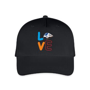LOVE TRAIN TRAIN - Organic Kids’ Baseball Cap - black - Front