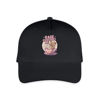 Wut verzehrt mich, sarkastischer Teddybär Kaffee - Kinder Bio Basecap - Schwarz - Vorne