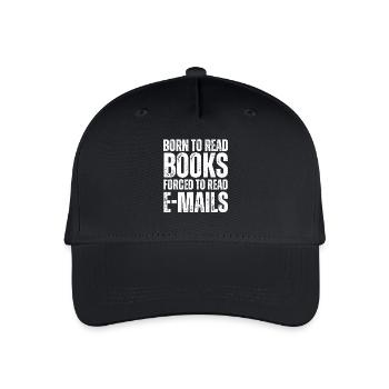 Né pour lire des livres Forcé de lire des e-mails - Casquette de baseball bio Enfant - noir - Devant