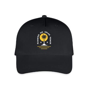 Betrieb mit Solarenergie - Kinder Bio Basecap - Schwarz - Vorne