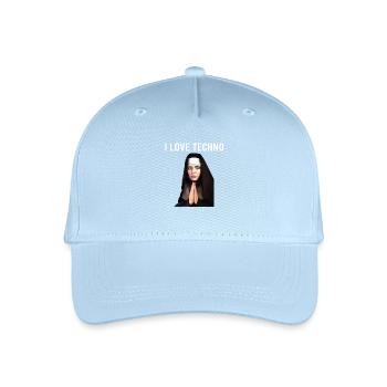 I Love Techno Nonne - Kinder Bio Basecap - Hellblau - Vorne