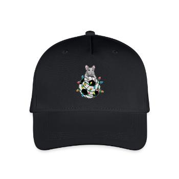Maus Weihnachten Fußball - Kinder Bio Basecap - Schwarz - Vorne